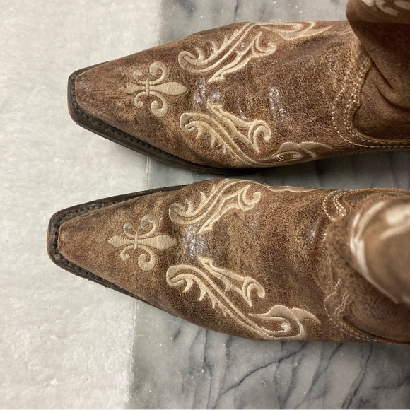 SOLD     Corral Cowboy Cowgirl Boots Sz 9 Honey Cortez Embroidered Tan Brown - Picture 3 of 15